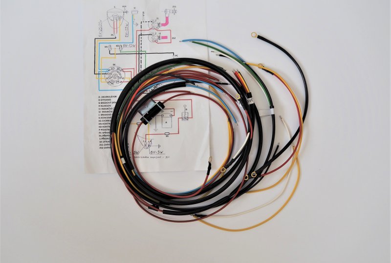 Instalacja elektryczna ze stacyjką w lampie, Jawa 350 typ 354 Kyvacka, 350 typ 361 Sport-photo1