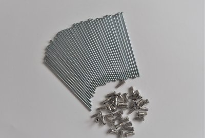 Szprychy i nyple, komplet 36 szt, M3,5x121mm, ocynk, Jawa, CZ 125-250