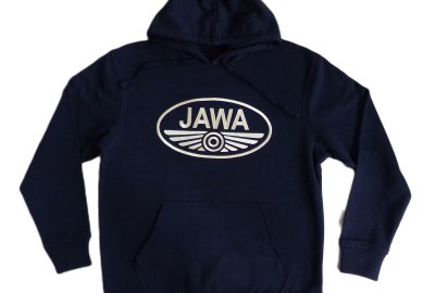 Bluza męska z kapturem, czarna, z logo JAWA, rozmiar 2XL