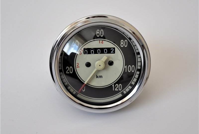 Licznik okrągły, czarny, 120 km/h, Jawa, CZ 125/175-photo1